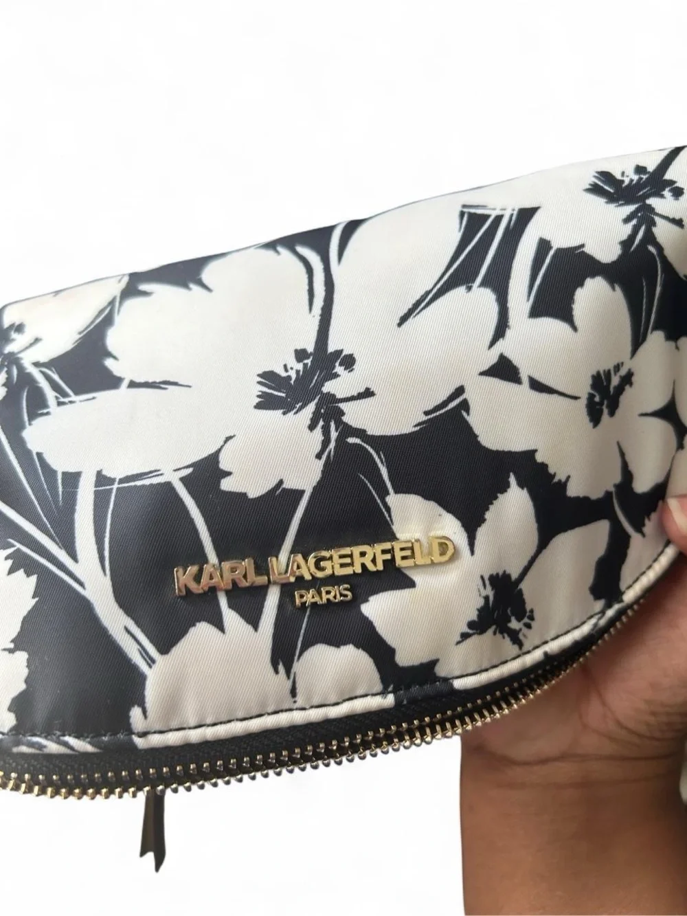 Karl Lagerfeld Paris Cara Messenger Floral Nylon Crossbody Bag Whimsigoth Medium
